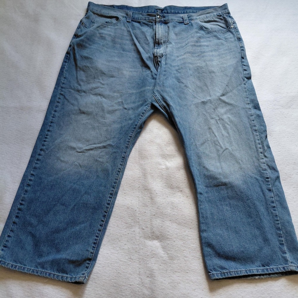 Nautica Mens 46x30 Blue Denim Jeans Relaxed Fit Straight Leg 100% Cotton